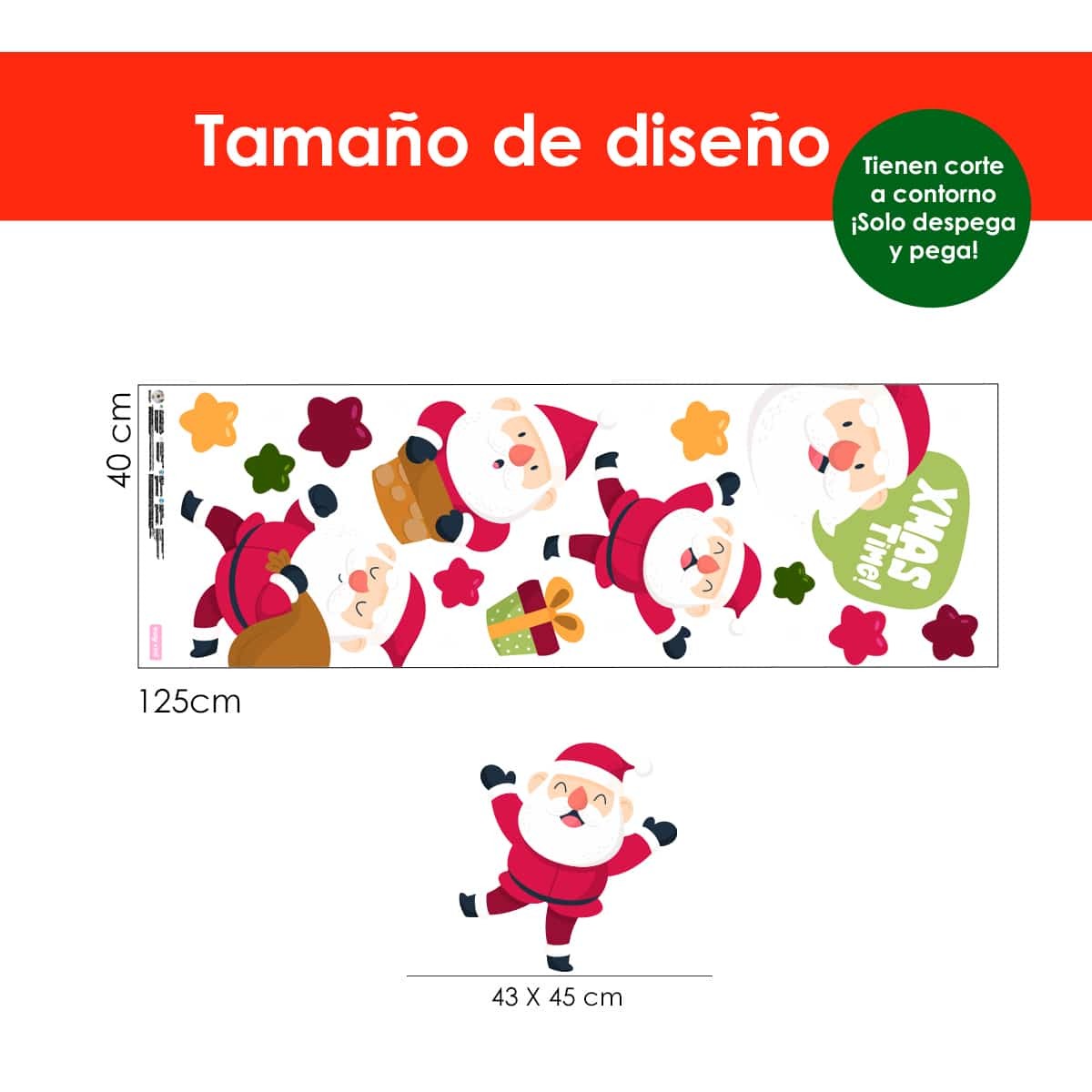 Vinilo para puerta Navidad Dulce santa
