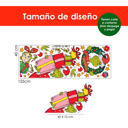 Vinilo para puerta Navidad Grinch Merry Christmas