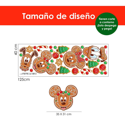 Vinilo para puerta Navidad Mickey & the ginger cookies