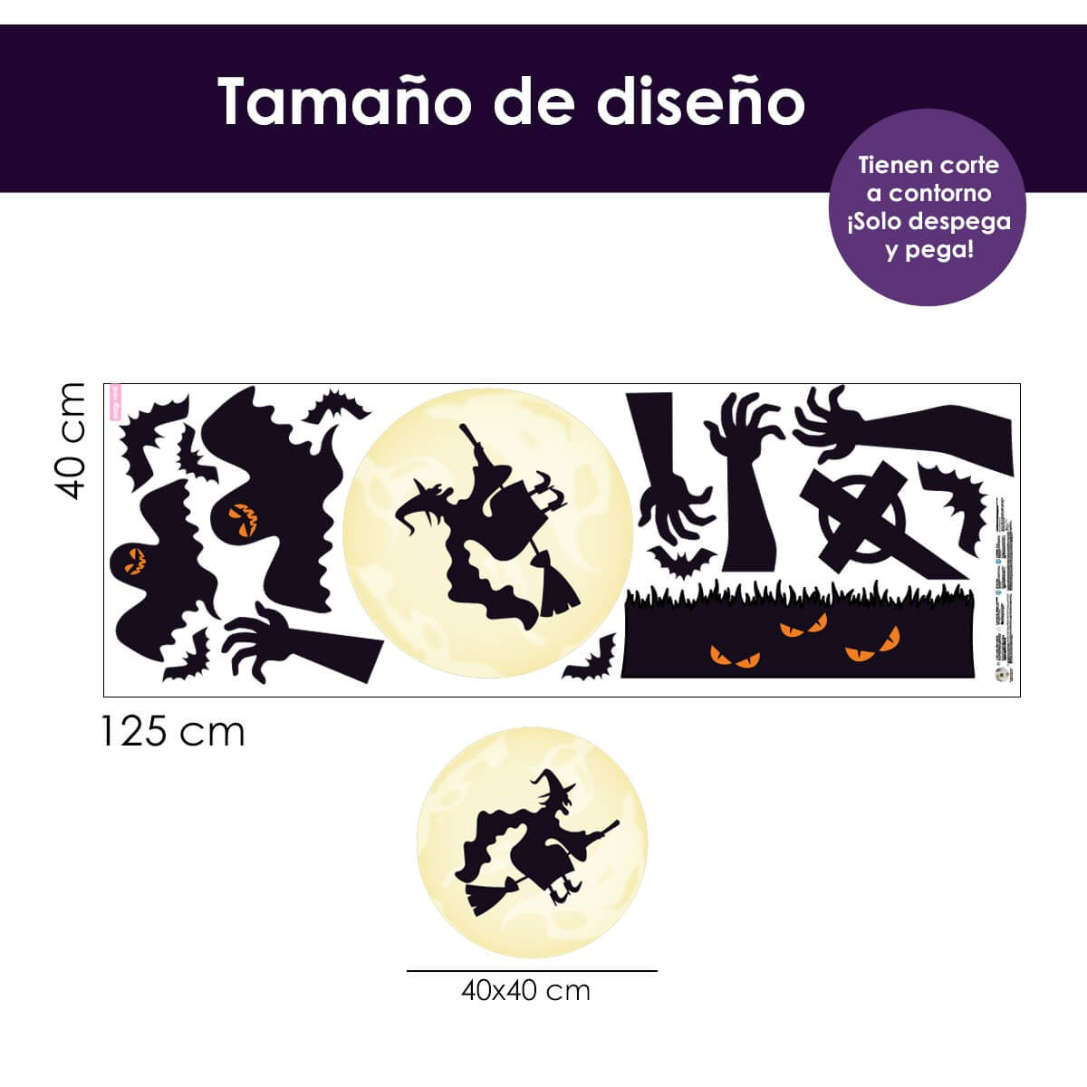 Vinilo para puerta Hallowen Noche de Brujas
