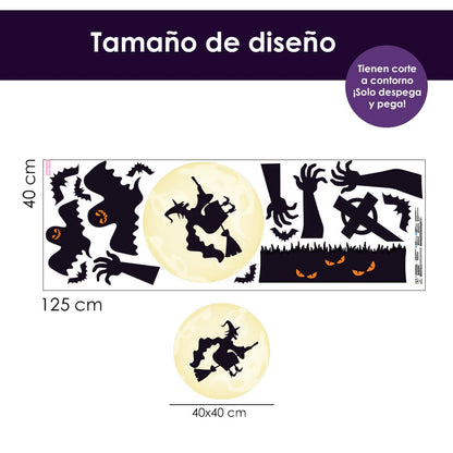 Vinilo para puerta Hallowen Noche de Brujas