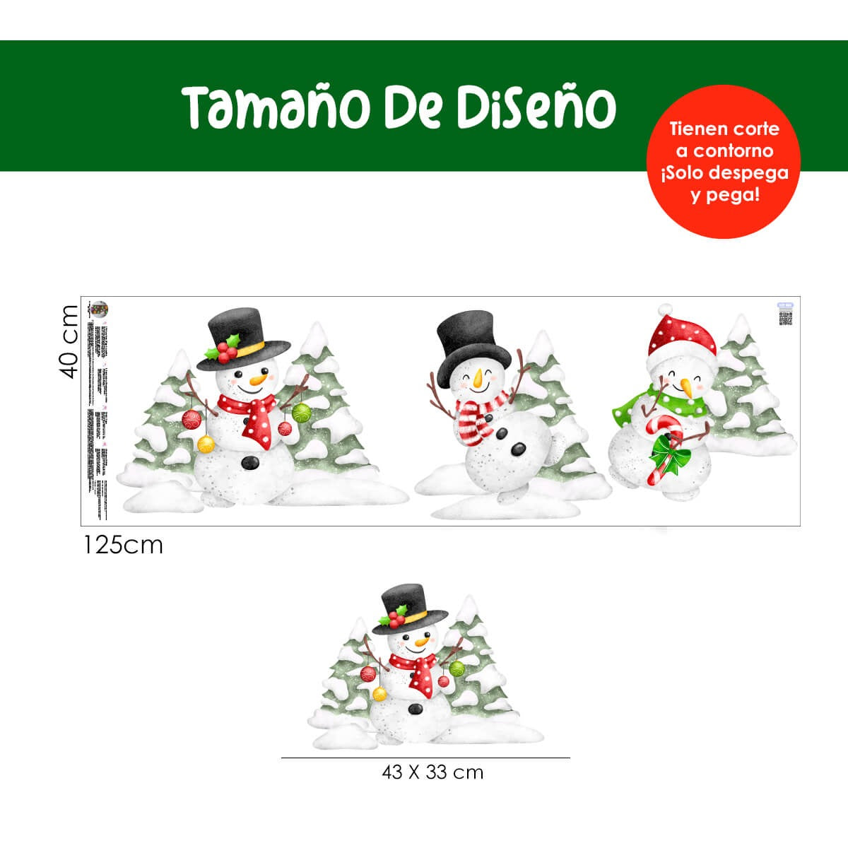 Vinilo para puerta Navidad   White Christmas