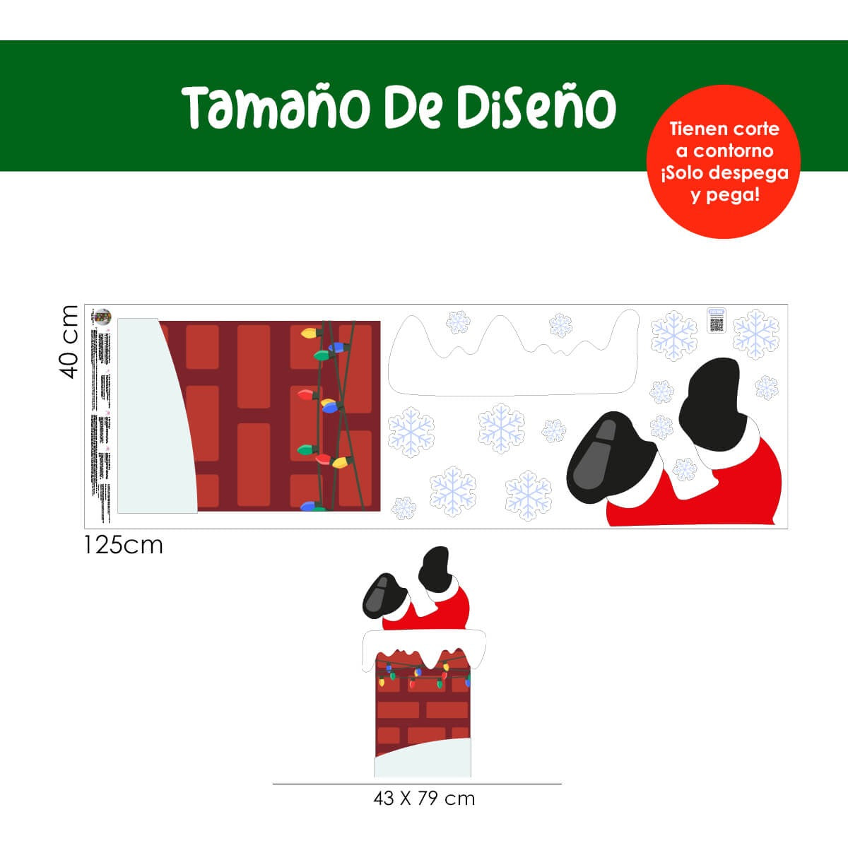 Vinilo para puerta Navidad  Sorpresa de Santa
