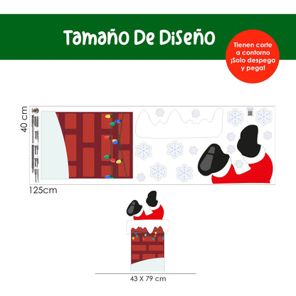 Vinilo para puerta Navidad  Sorpresa de Santa