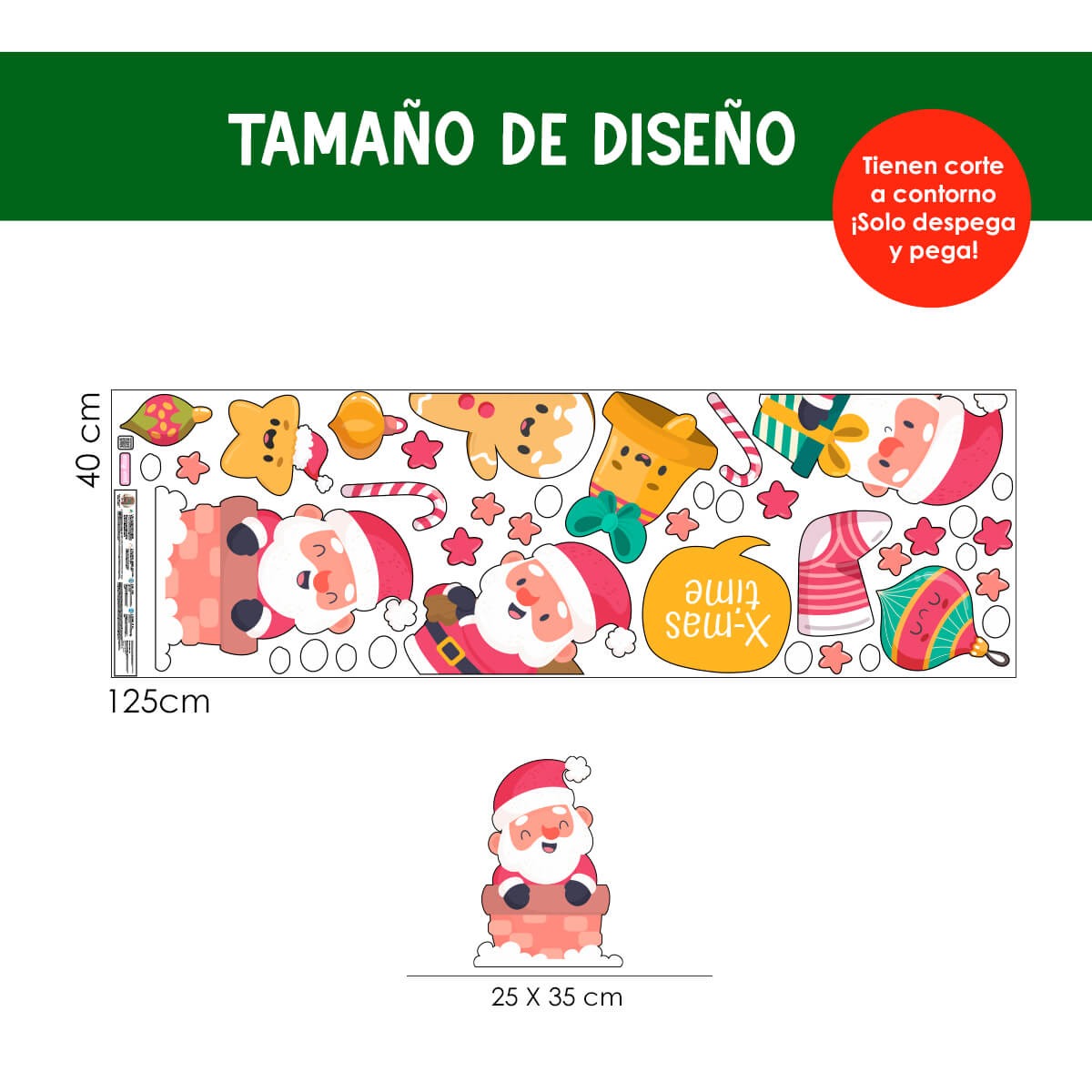 Vinilo para puerta Navidad  El maravilloso viaje de Santa