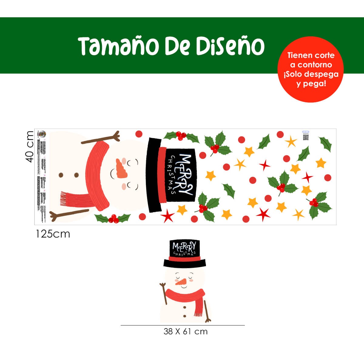 Vinilo para puerta Navidad Nieve Navideña