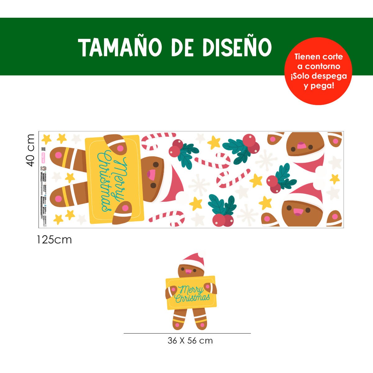 Vinilo para puerta Navidad  Abrazos con regalos