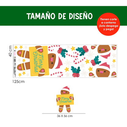 Vinilo para puerta Navidad  Abrazos con regalos