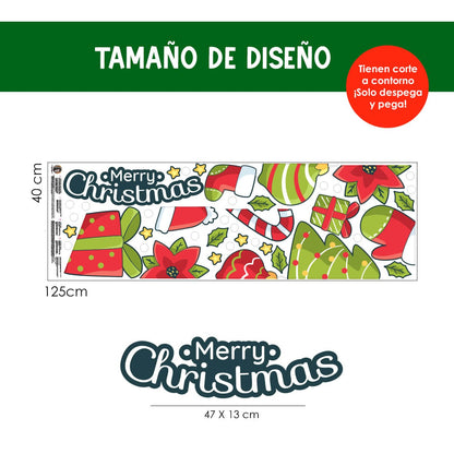 Vinilo para puerta Navidad Brillos navideños encantados