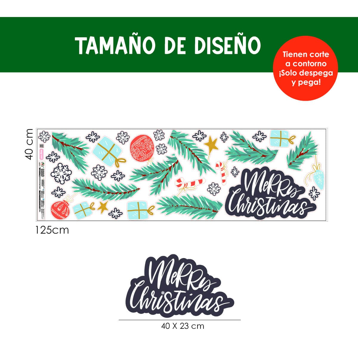 Vinilo para puerta Navidad Esferas mágicas navideñas