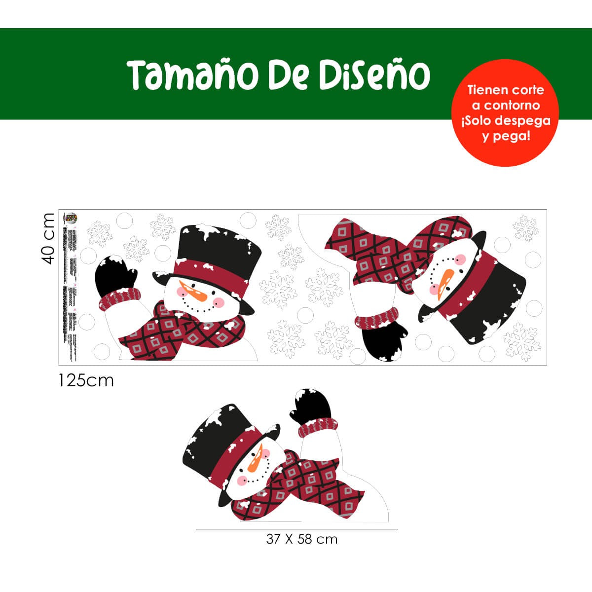 Vinilo para puerta Navidad  Nieve y Diversion