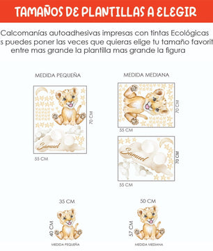 Vinilos decorativos Adhesivos infantiles de pared Animales leon niño (0022)