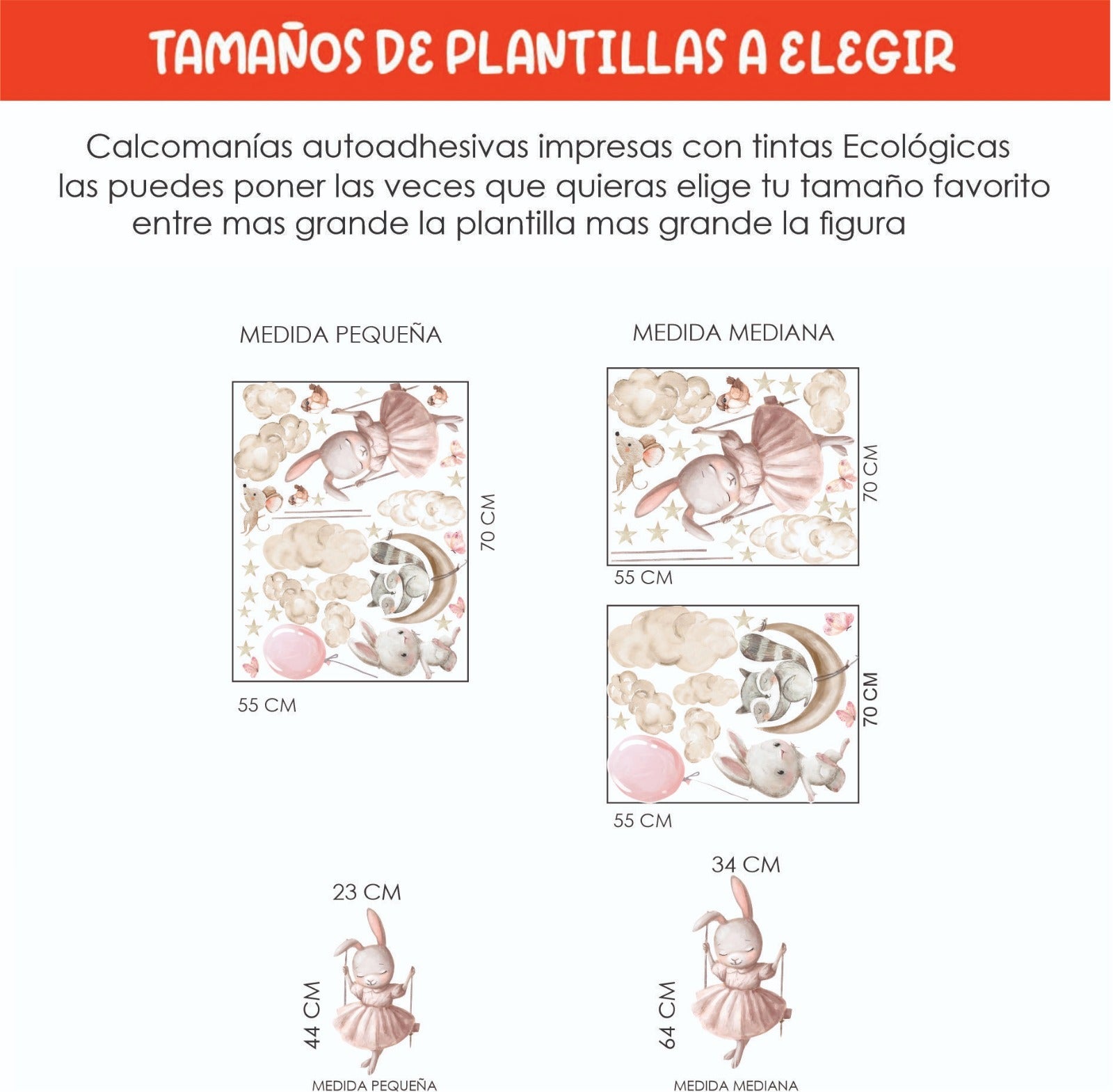 Coneja con animales en nube (0135)