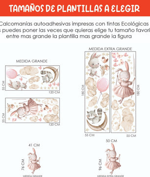 Coneja con animales en nube (0135)