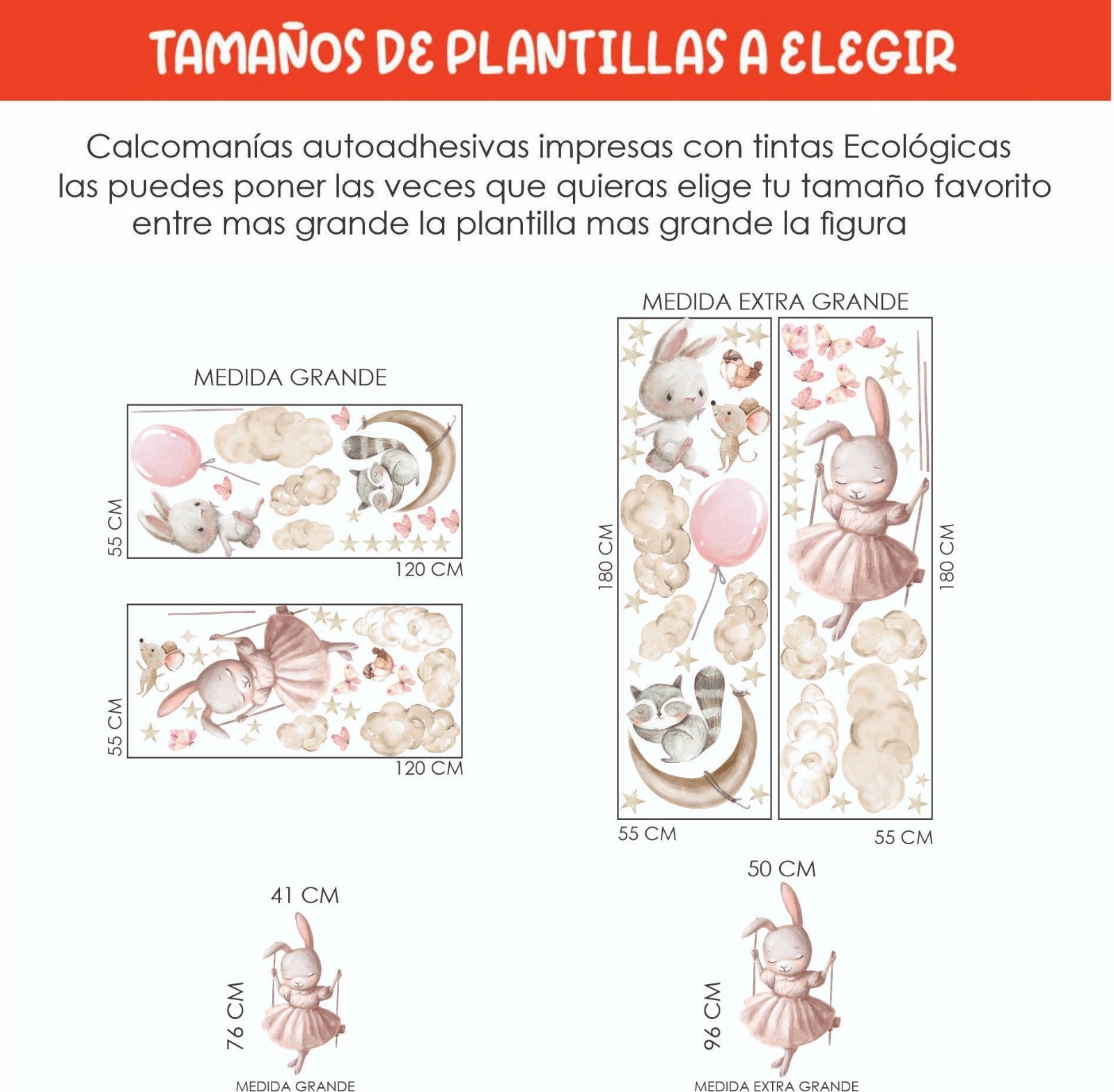 Coneja con animales en nube (0135)