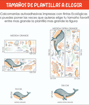 Vinilos decorativos Adhesivos infantiles de Pared  animales del Mar 1 (0008)