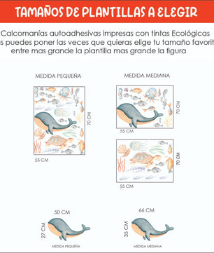Vinilos decorativos Adhesivos infantiles de Pared  animales del Mar 1 (0008)