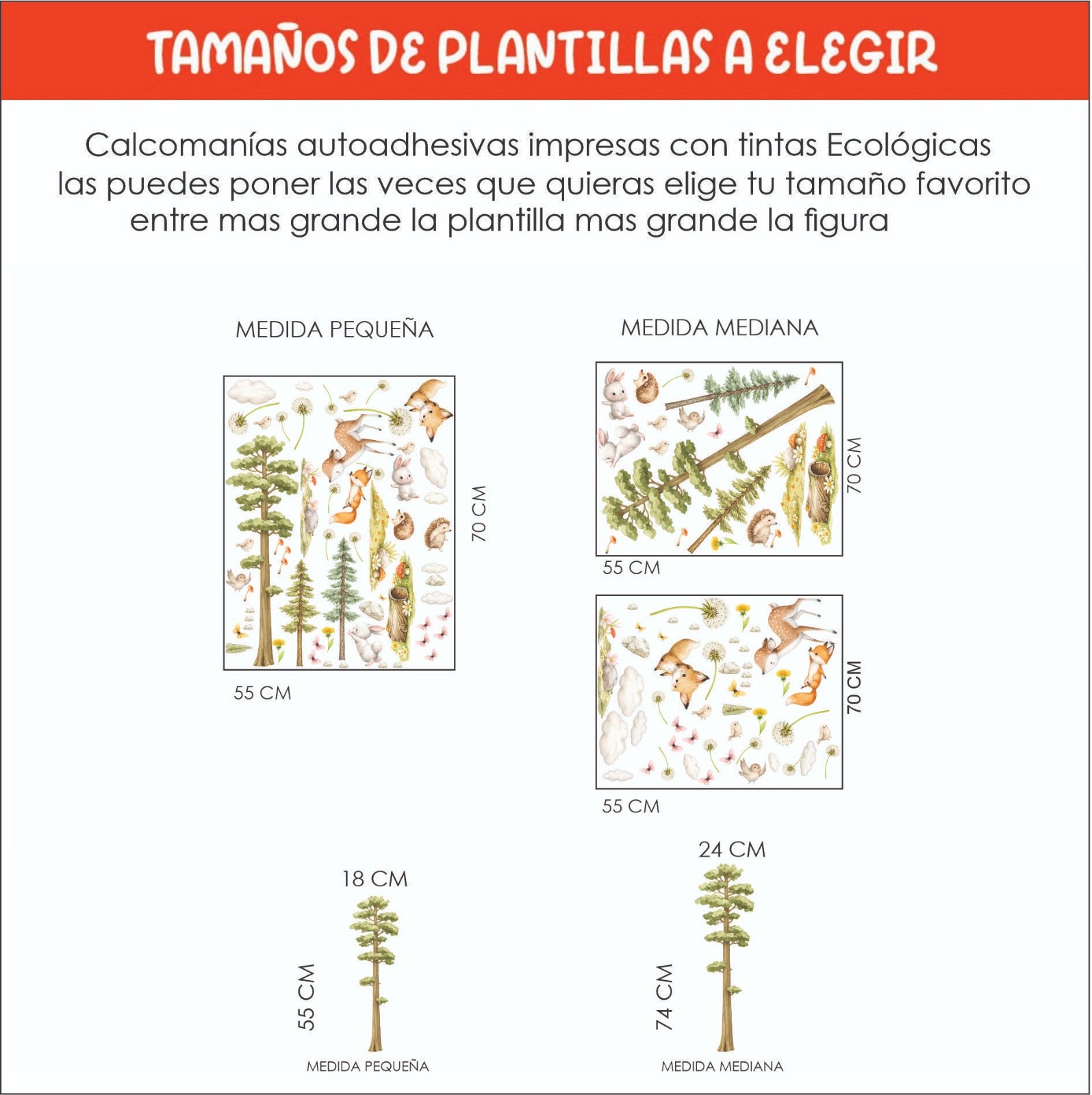 Vinilos decorativos Adhesivos infantiles animales del bosque 2 (0007)