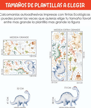 Vinilos decorativos Adhesivos infantiles de pared de dinosaurios modelo 5 infantil niño (0090)