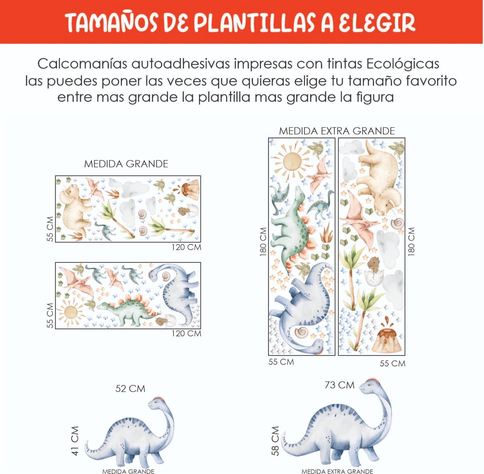 Vinilos decorativos Adhesivos infantiles de pared de dinosaurios modelo 5 infantil niño (0090)