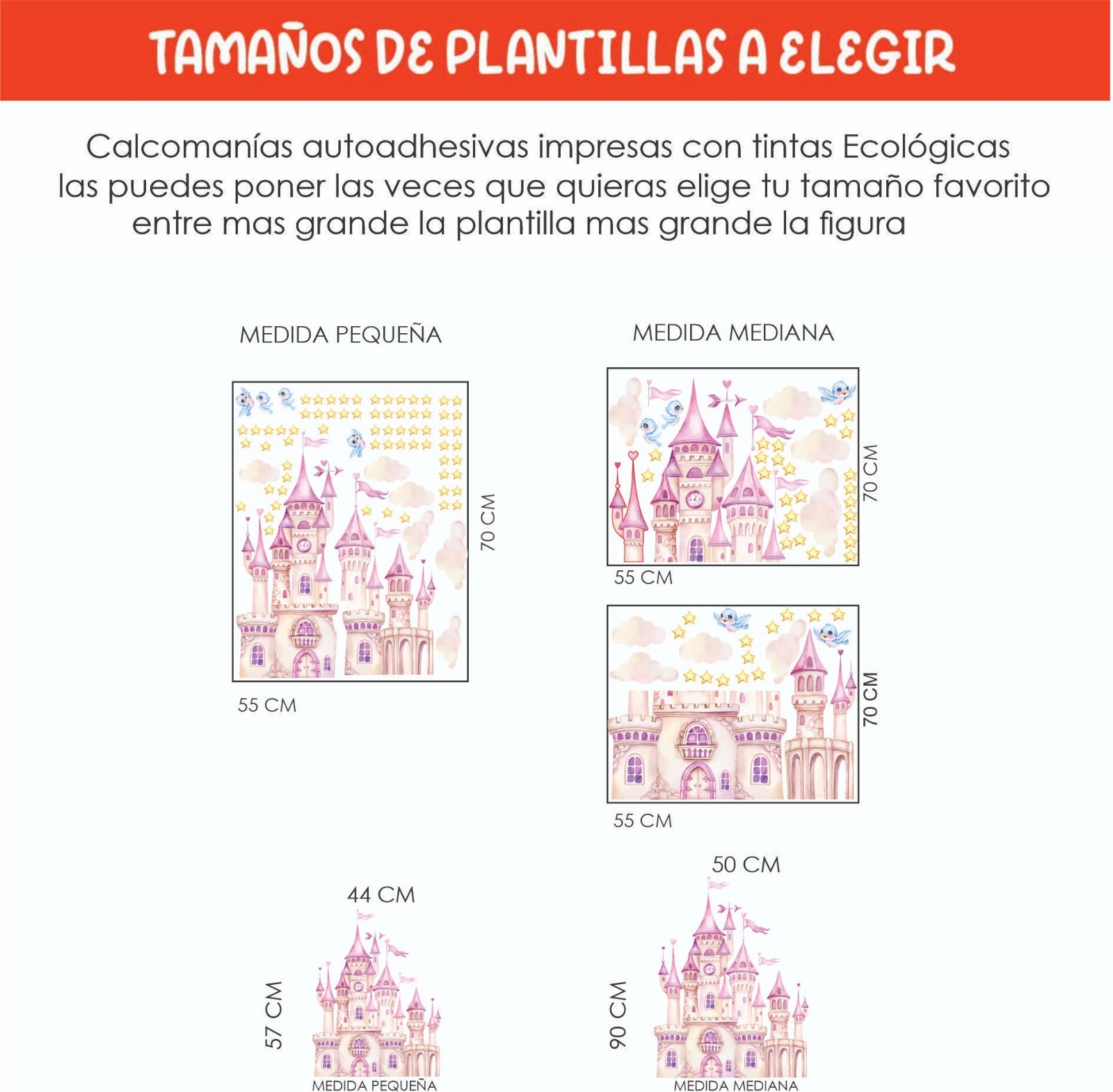 Vinilos decorativos Adhesivos infantiles de Pared princesas 2 (0134)