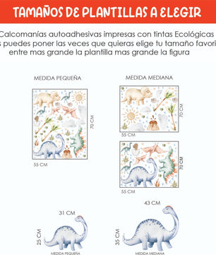 Vinilos decorativos Adhesivos infantiles de pared de dinosaurios modelo 5 infantil niño (0090)