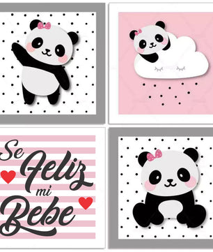 Combo de oso panda rosa