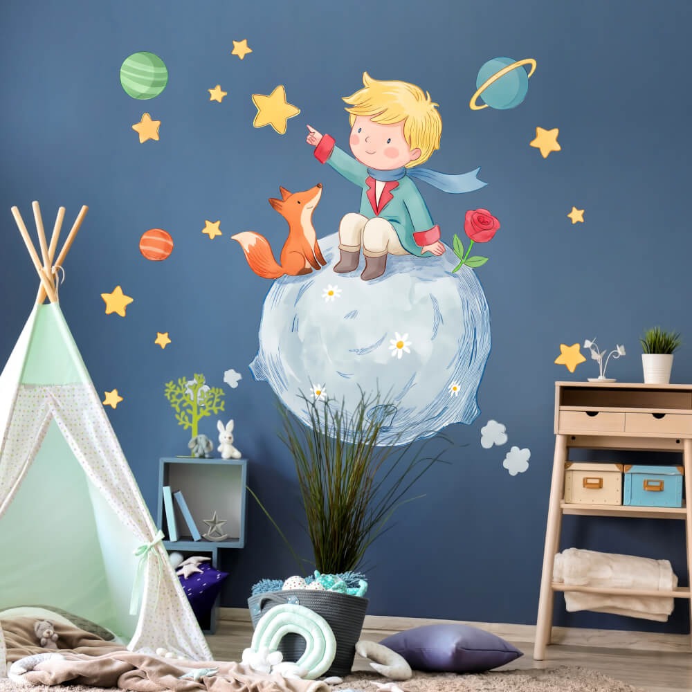 Vinilos decorativos Adhesivos infantiles de Pared el principito colorido