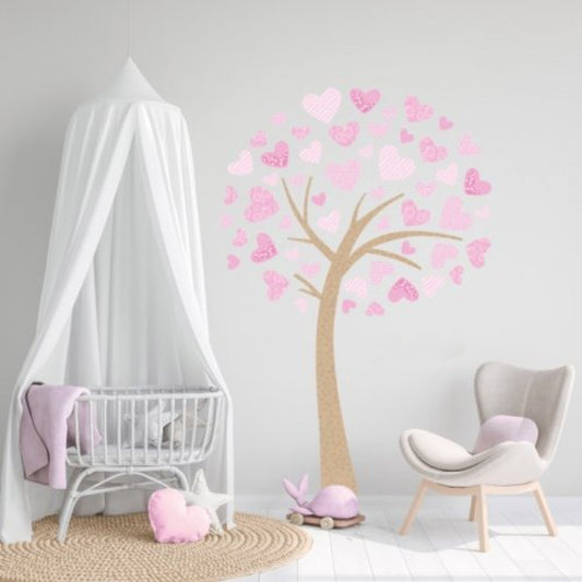 Vinilos decorativos Adhesivos infantiles de Pared  Arbol de corazones