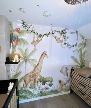 Papel para paredes Animales africanos en la selva