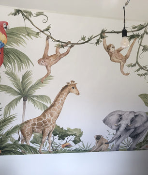Papel para paredes Animales africanos en la selva