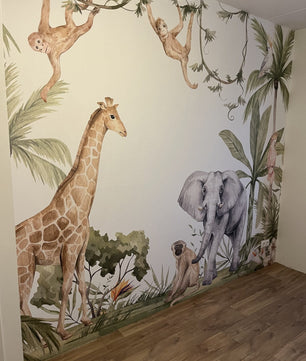 Papel para paredes Animales africanos en la selva