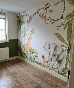 Papel para paredes Animales africanos en la selva