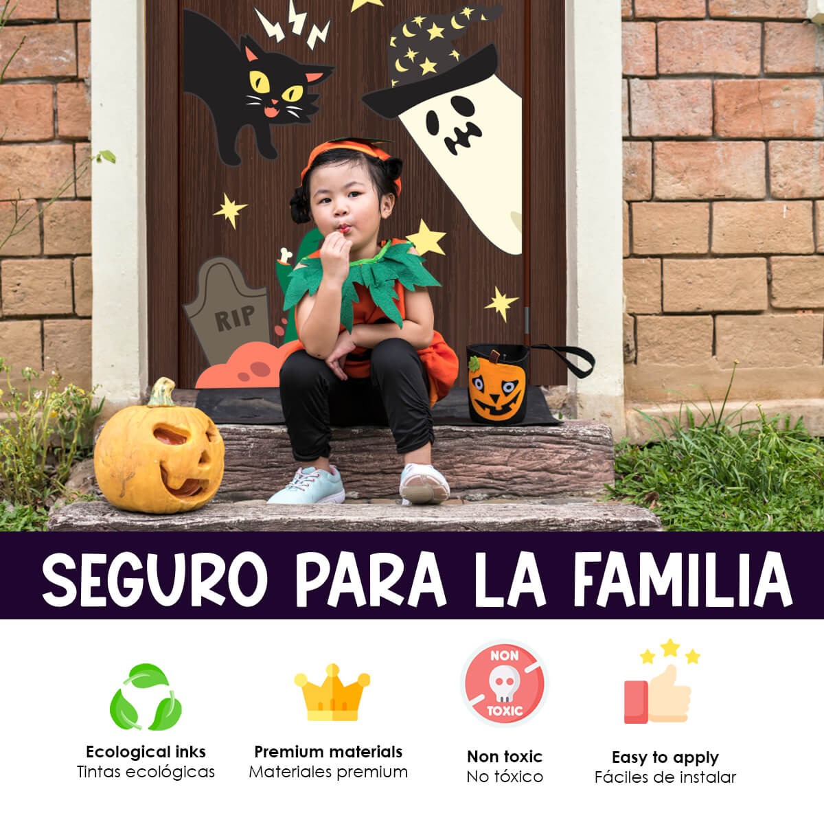 Vinilo para puerta Hallowen Cementerio de Aventuras