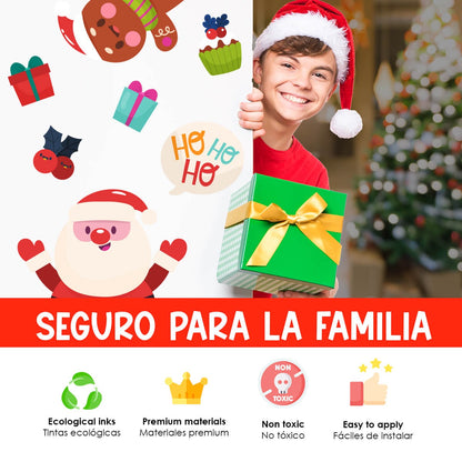 Vinilo para puerta Navidad  Risas y regalos