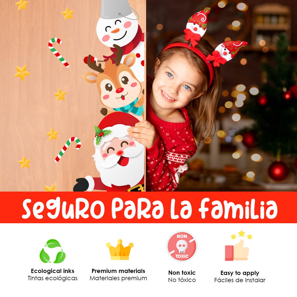 Vinilo para puerta Navidad Ayudantes de Santa