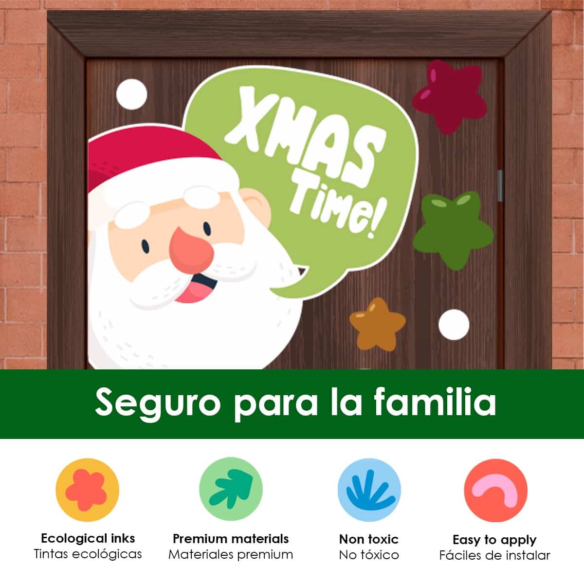 Vinilo para puerta Navidad Dulce santa