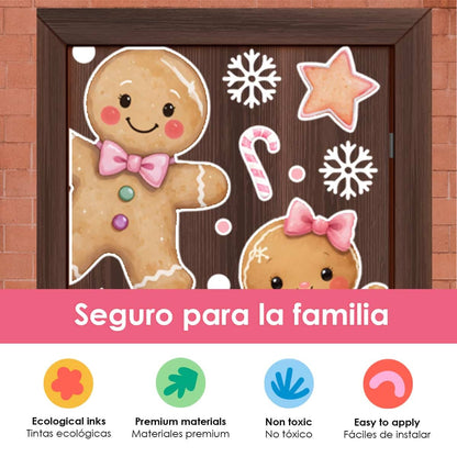 Vinilo para puerta Navidad Frosty Hugs