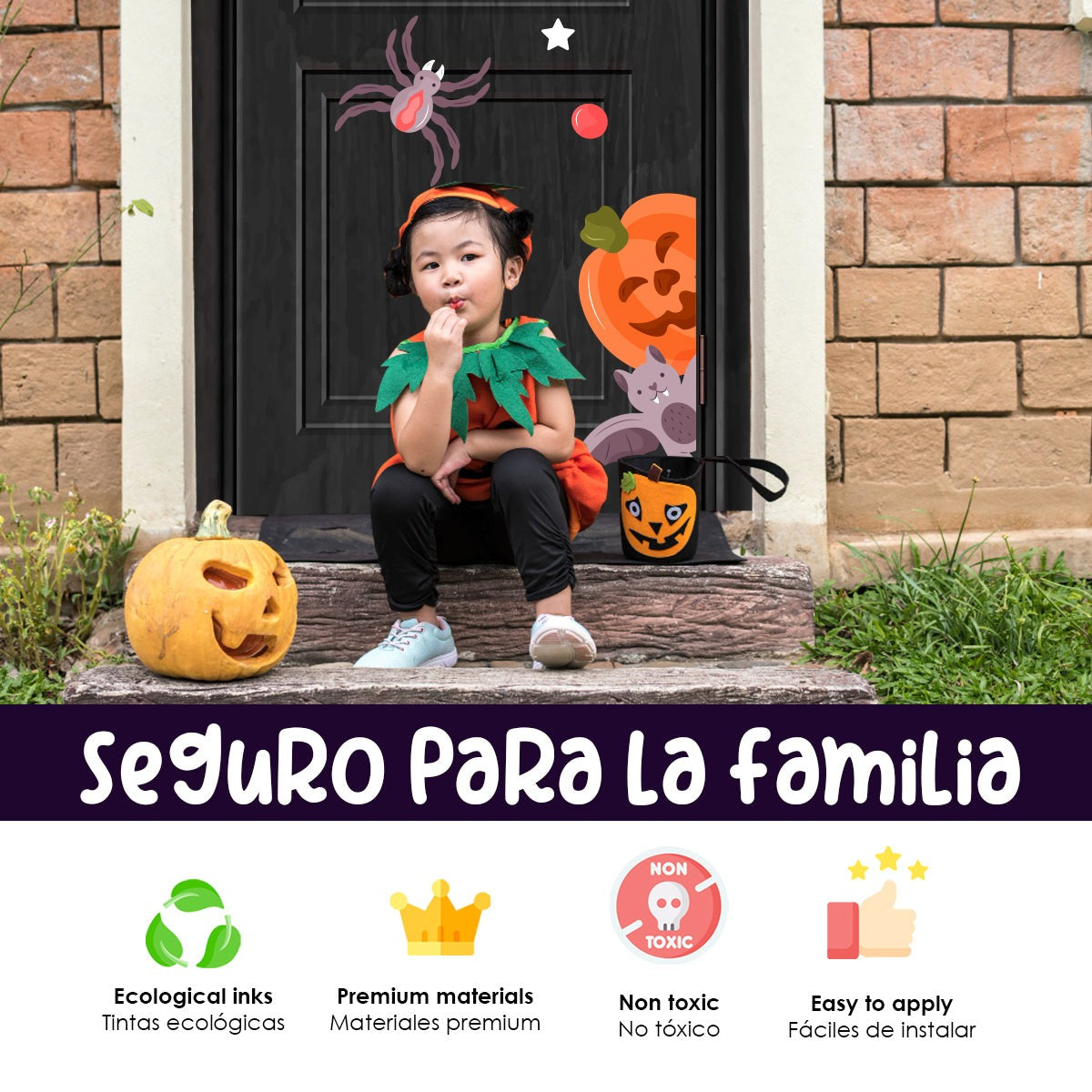 Vinilo para puerta Hallowen Fantasmas y Hechizos