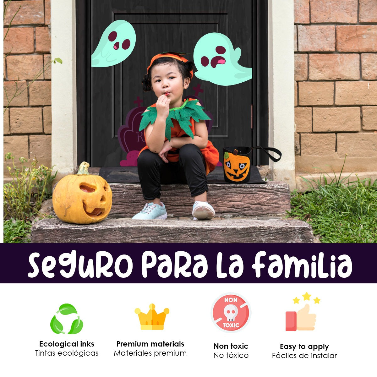 Vinilo para puerta Hallowen La Casa Embrujada