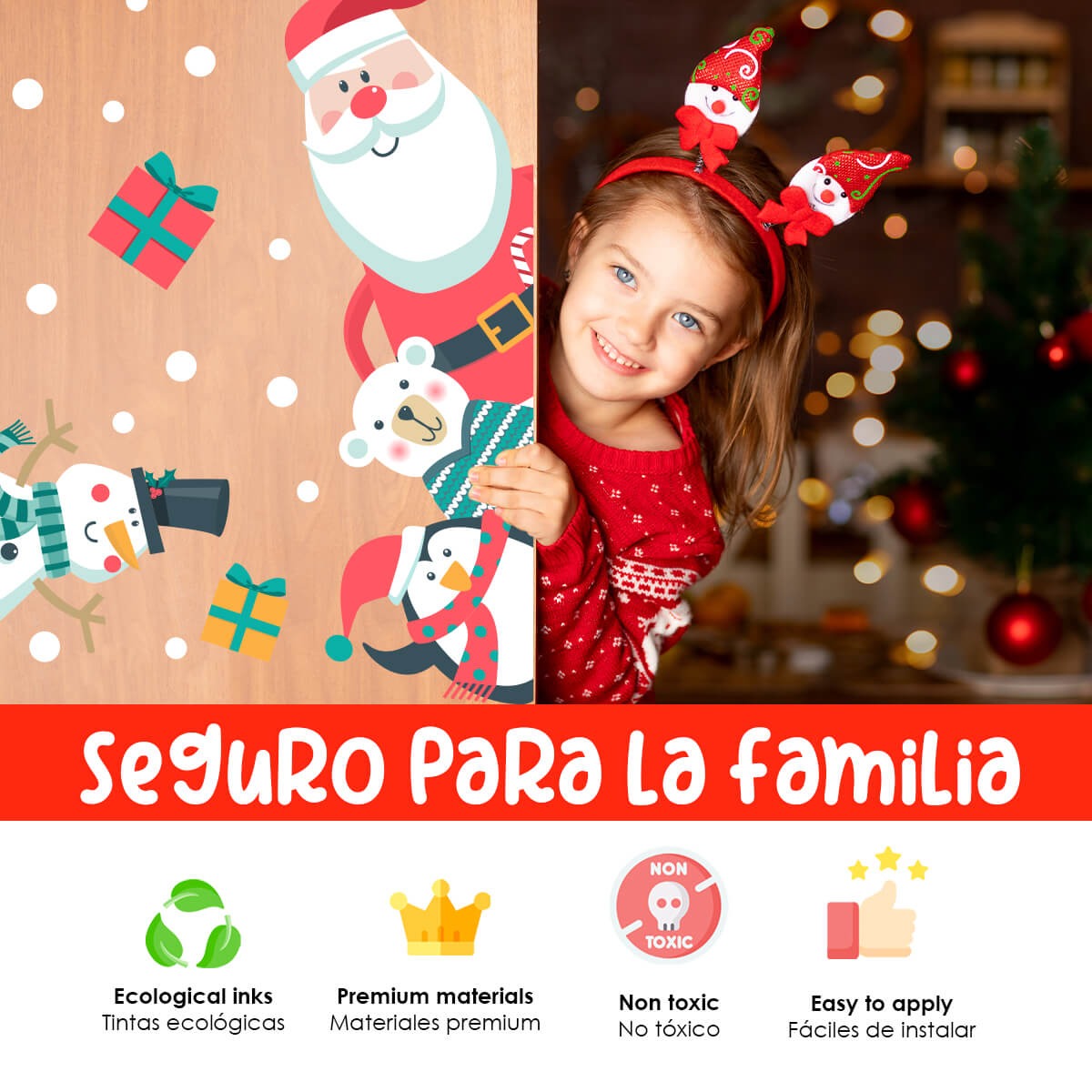 Vinilo para puerta Navidad Frosty Fun