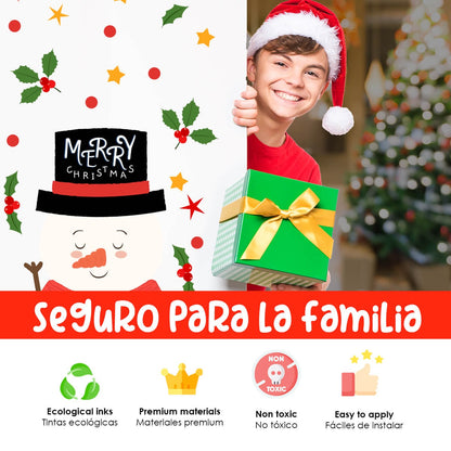 Vinilo para puerta Navidad Nieve Navideña