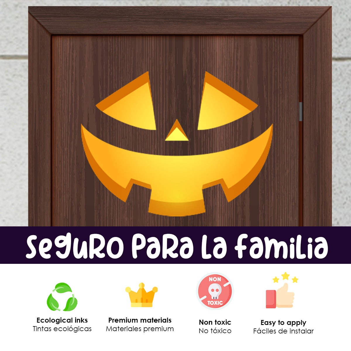Vinilo para puerta Hallowen Rostro de Espanto