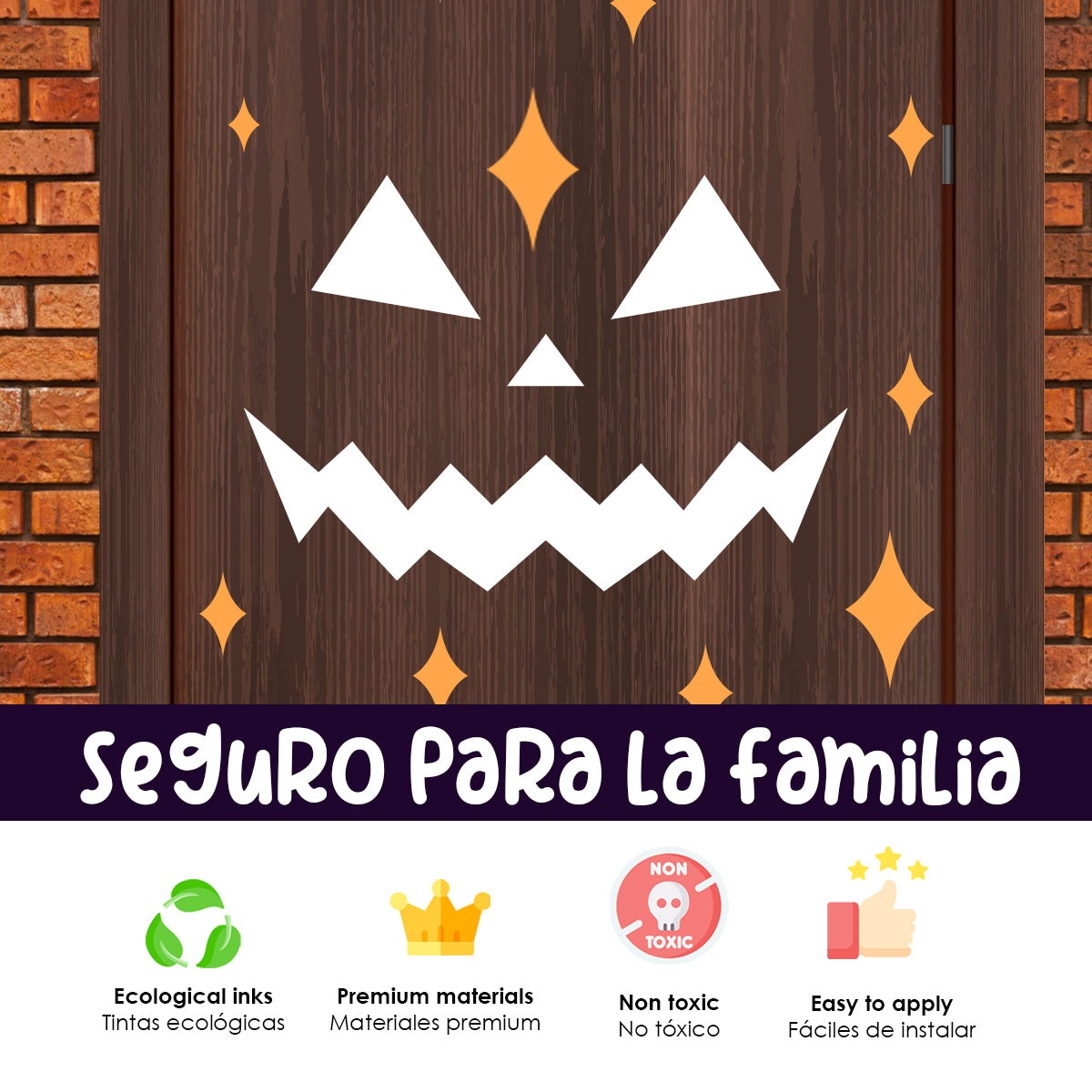 Vinilo para puerta Hallowen Cara espeluznante