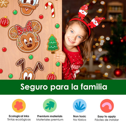 Vinilo para puerta Navidad Mickey & the ginger cookies