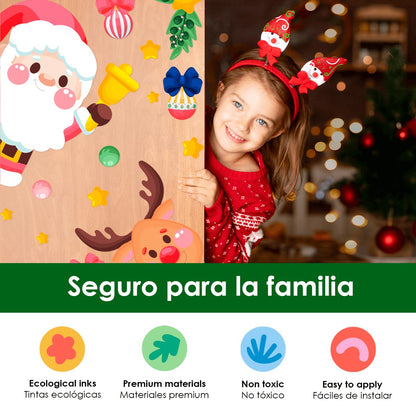 Vinilo para puerta Navidad Santa en entrega