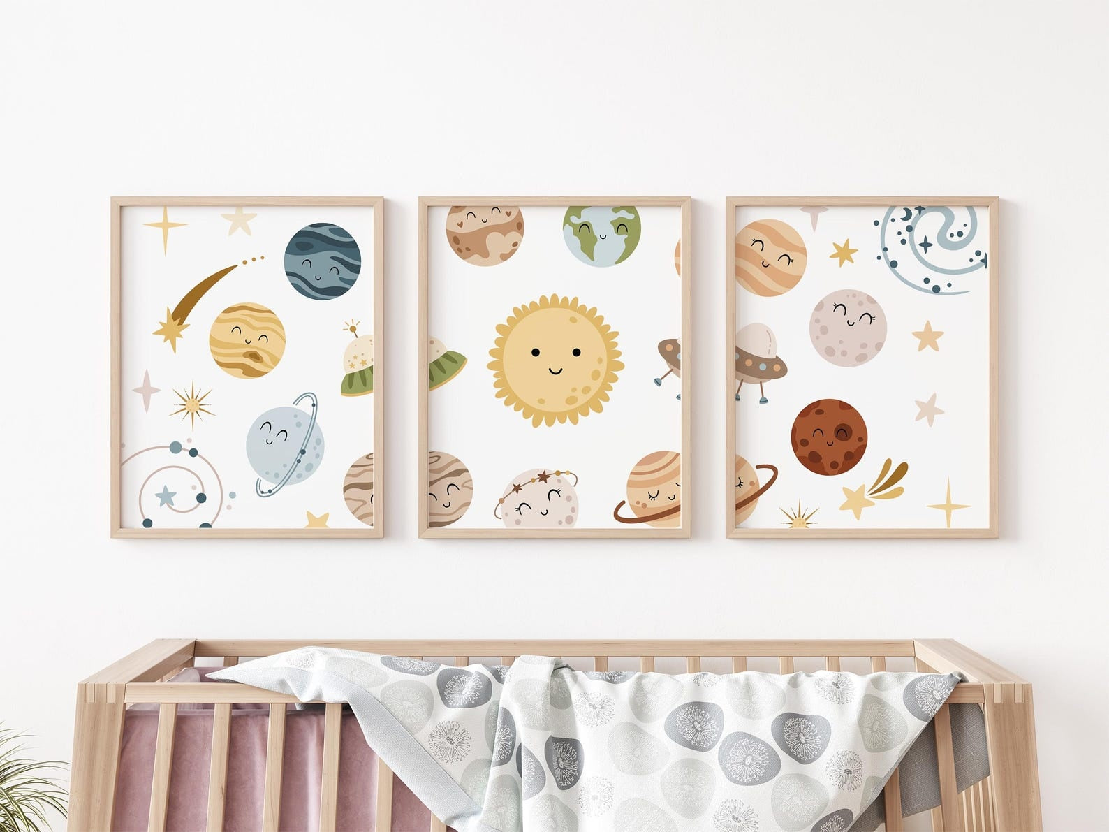 Cuadros Decorativos infantiles Modernos Astronautas sostema solar infantil