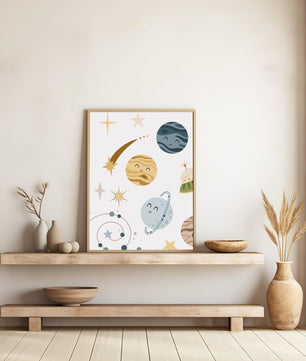 Cuadros Decorativos infantiles Modernos Astronautas sostema solar infantil
