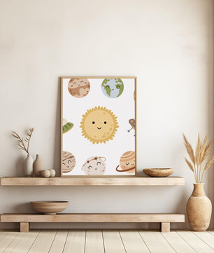 Cuadros Decorativos infantiles Modernos Astronautas sostema solar infantil