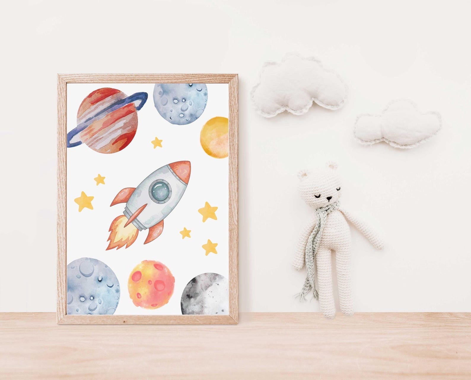 Cuadros Decorativos infantiles Modernos Astronautas Galaxia con nombre